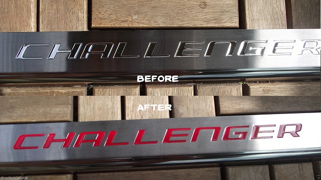 "Challenger" Door Sill Decal Overlays 08-up Challenger - Click Image to Close